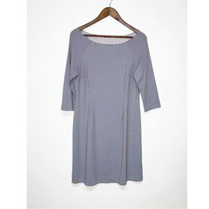 J. McLaughlin Striped 3/4 Sleeve Jersey Knit Dress Size Medium